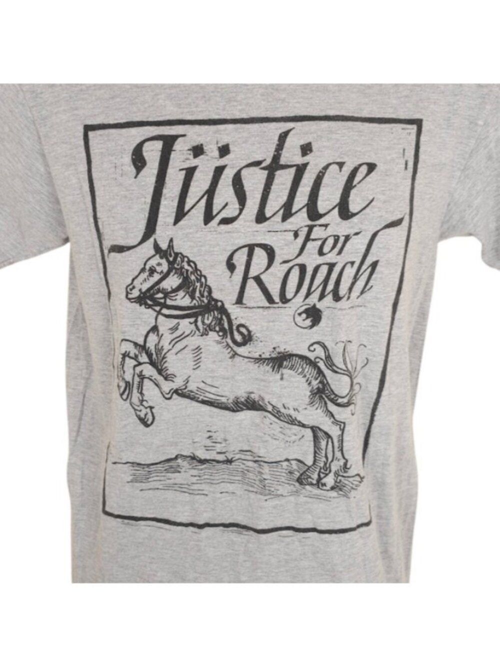 The Witcher T Shirt Mens Size Small Gray Justice For Roach Geralt Of Rivia Horse